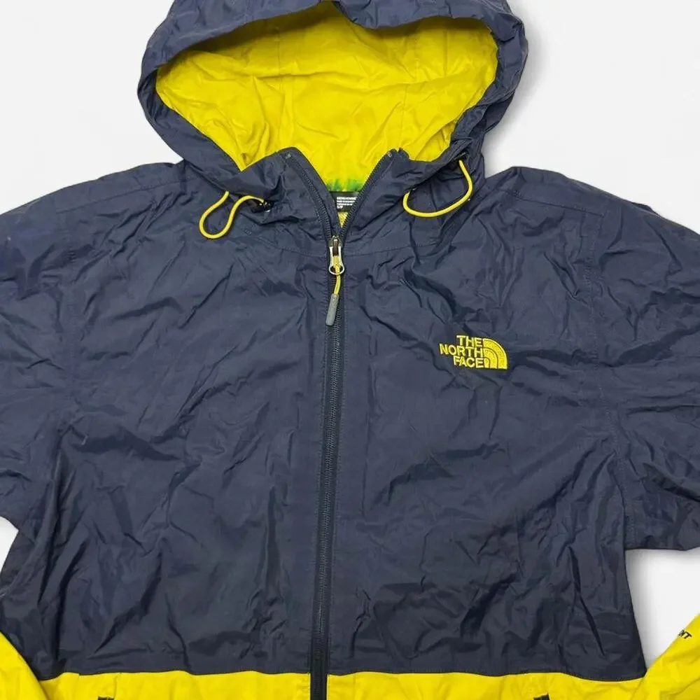 The North Face Yellow Navy Windbreaker Jacket Men’s Small Hooded